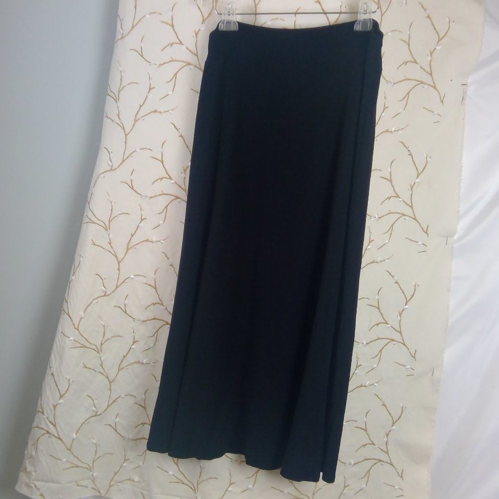 J. Jill Wearever Knit Black Flare Skirt Sz: Medium